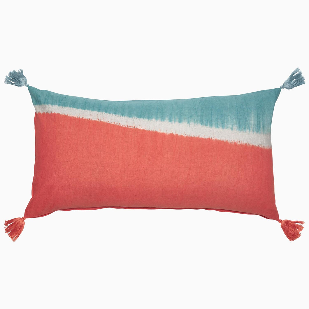 Dip Dyed Coral Decorative Pillow