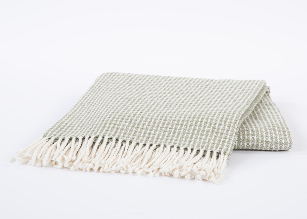 Waffle Weave Throws Green