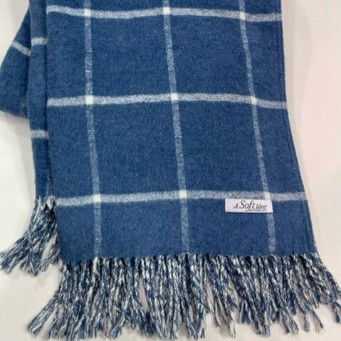 Windowpane Throw Denim