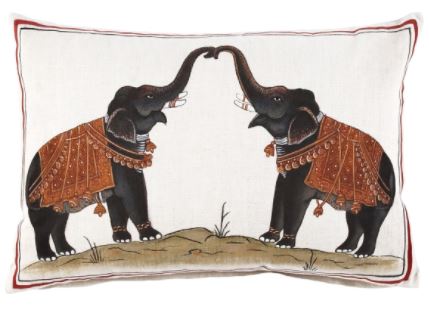 Two Elephants Decorative Pillow