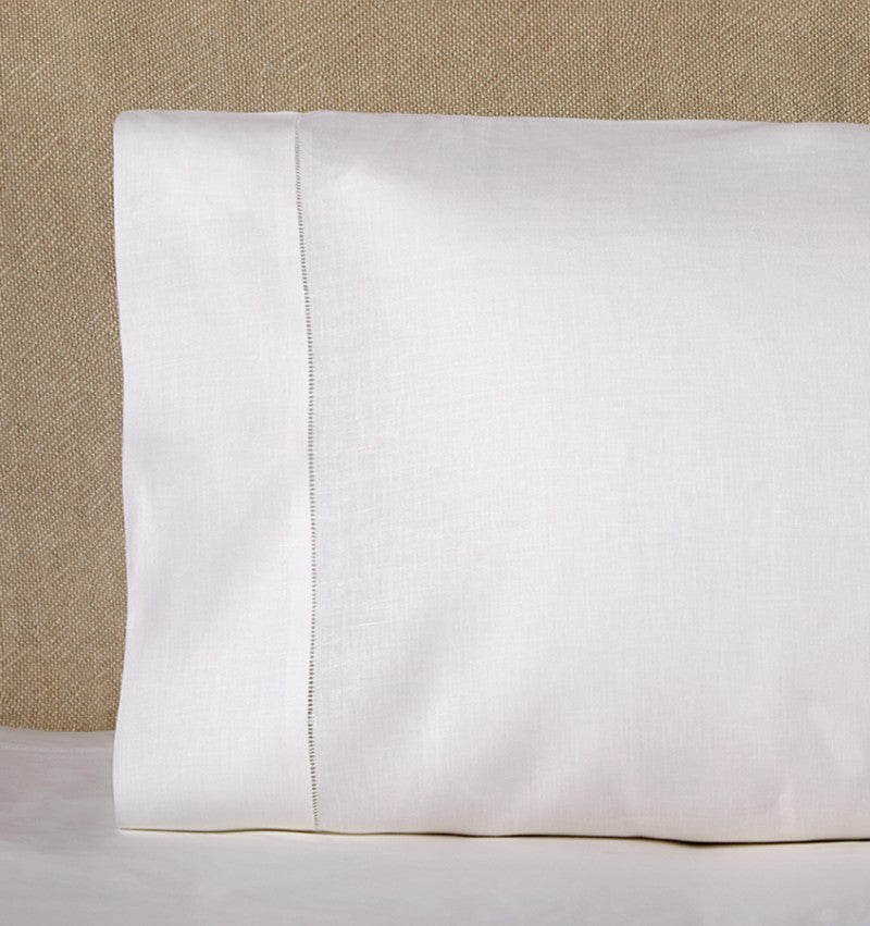 Classico White Linen Pillowcase